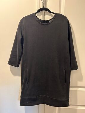 Athleta Black Three-Quarter Sleeve Tunic Dress